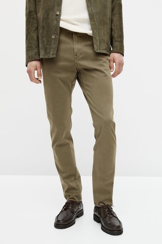 Pantalon type jean broken twill slim fit - Marron