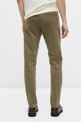 Pantalon type jean broken twill slim fit - Marron