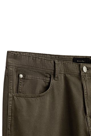 Pantalon type jean broken twill slim fit - Marron