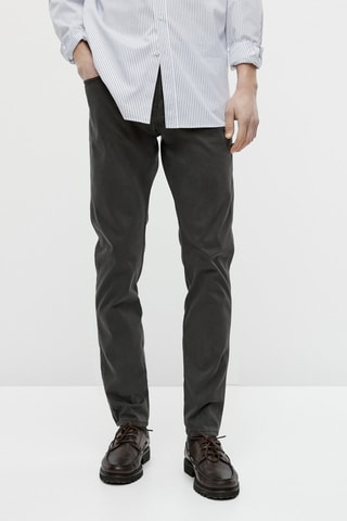 Pantalon type jean broken twill slim fit - Gris foncé