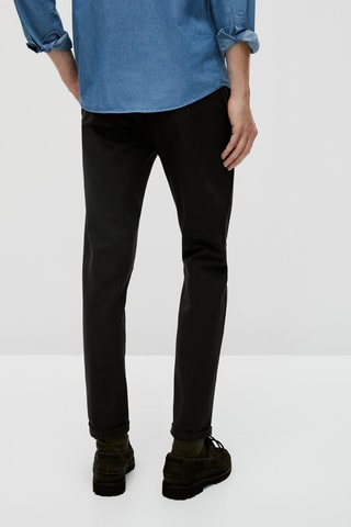 Pantalon chino texture gaufrée coton - Gris foncé