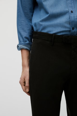 Pantalon chino texture gaufrée coton - Gris foncé