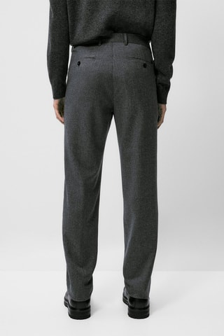 Pantalon chino laine lavable - Gris chiné