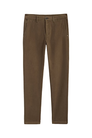 Pantalon similivelours coton slim fit - Marron