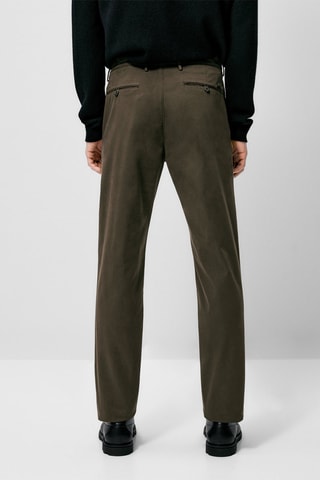 Pantalon chino en coton droit - Kaki