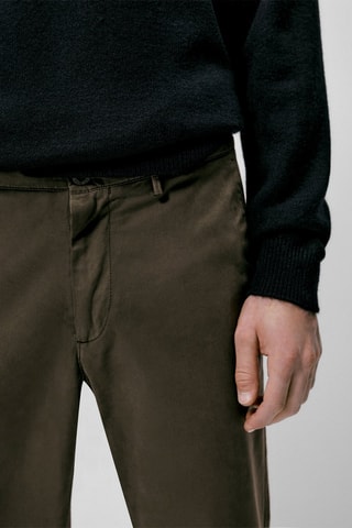 Pantalon chino en coton droit - Kaki