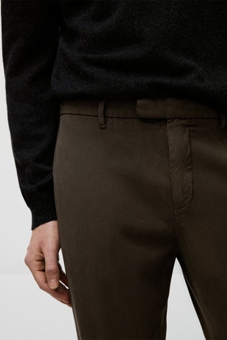 Pantalon chino texture gaufrée coton - Kaki