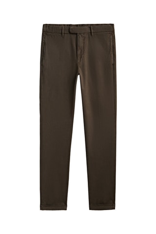 Pantalon chino texture gaufrée coton - Kaki