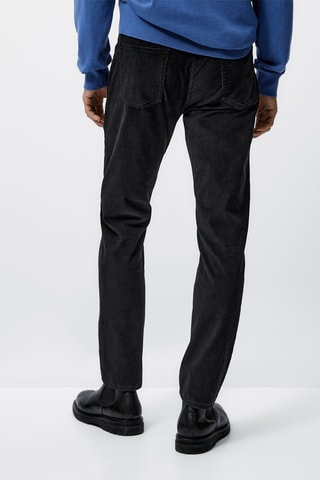 Faux jean en velours côtelé coupe slim fit - Bleu marine