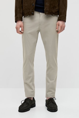 Faux jean texturé slim fit - Gris clair