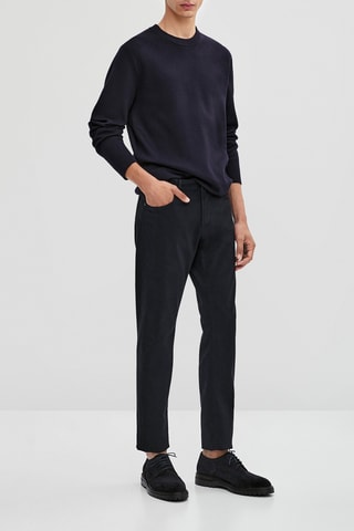 Jean micro-texturé slim fit - Bleu marine