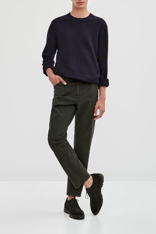 Jean micro-texturé slim fit - Vert foncé