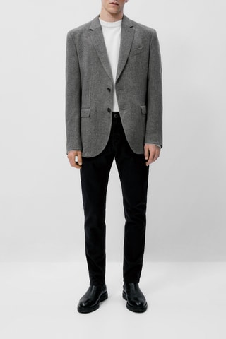 Faux jean en coton slim fit - Bleu marine