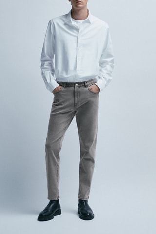 Jean effet délavé tapered - Gris