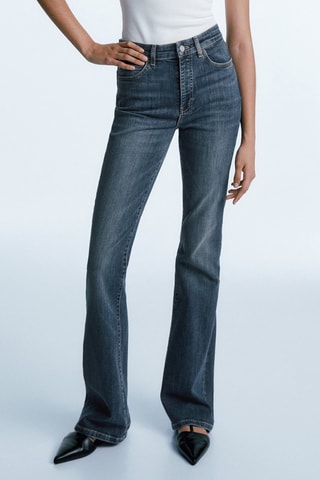 Jean skinny taille haute flare - Bleu