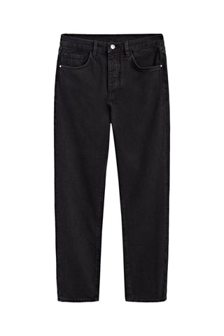 Jean à taille haute droite - Noir