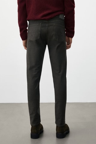 Faux jean texturé slim fit - Kaki