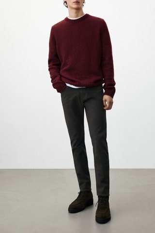 Faux jean texturé slim fit - Kaki