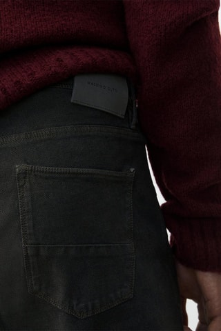 Faux jean texturé slim fit - Kaki