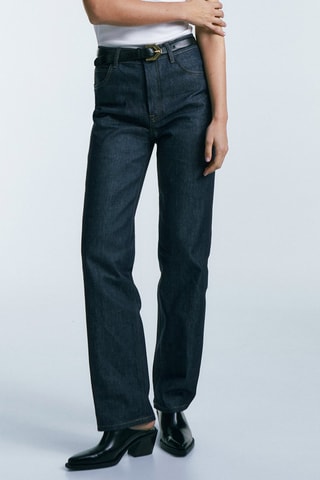 Jean taille moyenne droite - Bleu foncé