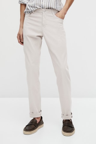 Faux jean en denim slim fit - Blanc