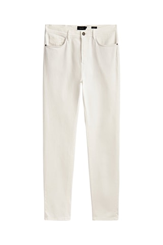 Jean en coton mélangé coupe tapered - Blanc