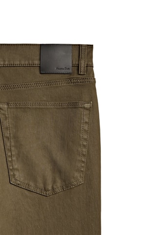 Jean enduit taille haute droite - Kaki