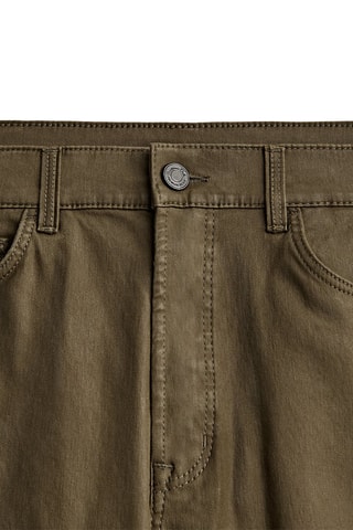 Jean enduit taille haute droite - Kaki