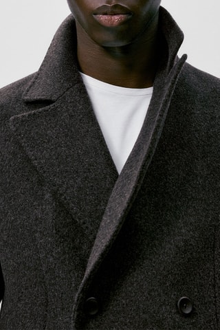 Manteau mélange laine double boutonnage - Anthracite