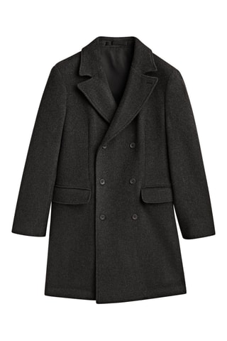 Manteau mélange laine double boutonnage - Anthracite
