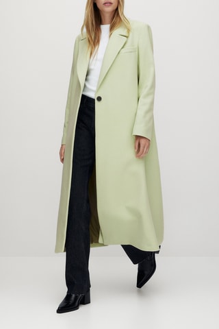 Manteau long en laine - Vert d’eau