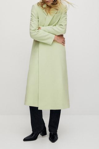 Manteau long en laine - Vert d’eau