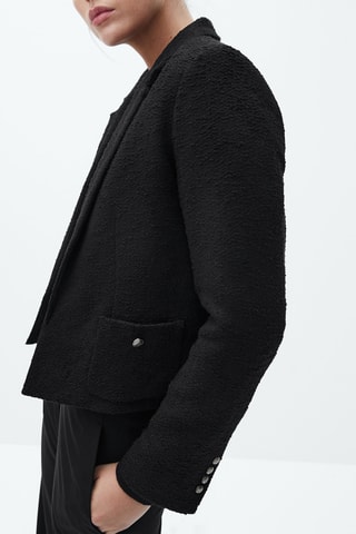 Veste bleu marine texturée avec poches - Bleu marine