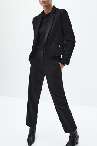 Veste bleu marine texturée avec poches - Bleu marine