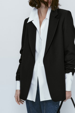 Veste ouverte micro texture - Noir