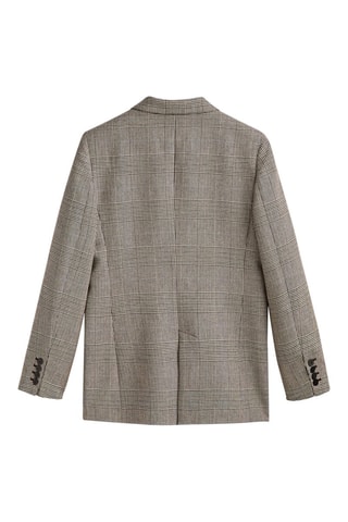 Veste croisée à carreaux - Beige et blanc