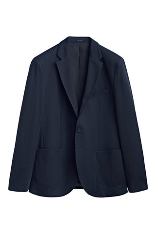 Veste texturée coton - Bleu marine
