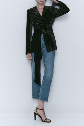 Veste en velours nœud - Noir