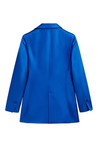 Veste tailleur croisée satinée - Bleu roi
