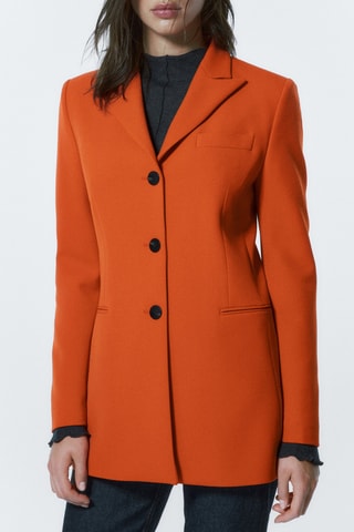 Veste de costume orange avec de la laine - Orange