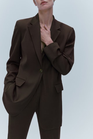 Veste tailleur satinée - Marron