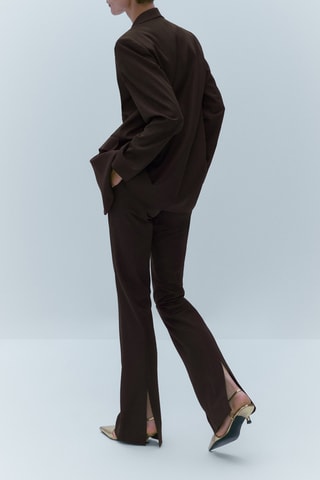 Veste tailleur satinée - Marron