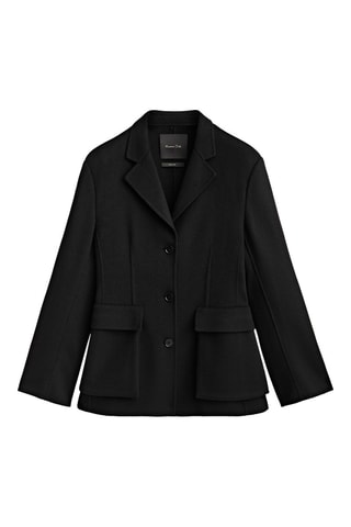 Veste noire en laine épaulettes - Noir