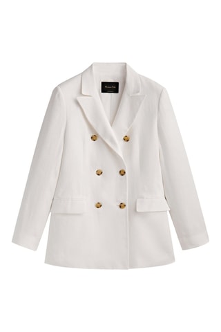 Veste de costume croisée 100% lin - Blanc