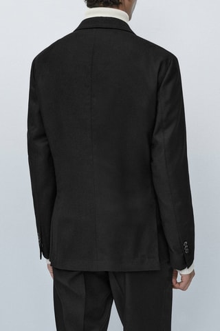 Veste tailleur noire flanelle en laine limited edition - Noir