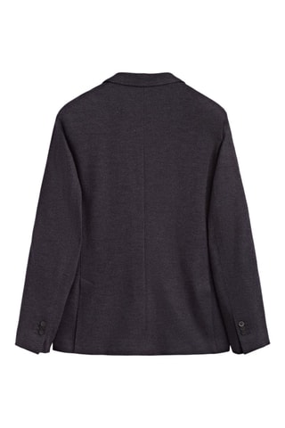 Veste en coton et laine faux uni - Bleu nuit