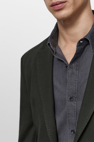 Veste maille texturée coton - Kaki