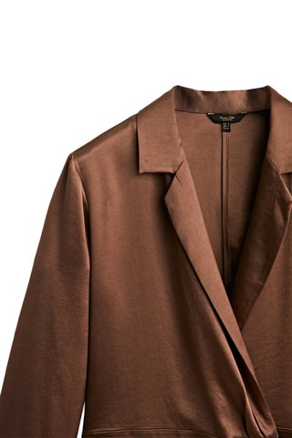 Veste trois-quarts finition lamée - Marron