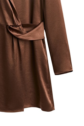 Veste trois-quarts finition lamée - Marron