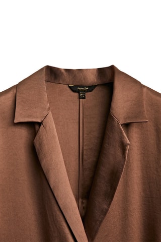 Veste trois-quarts finition lamée - Marron